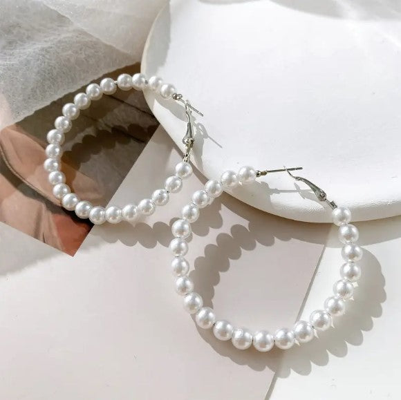 Pearl Hoop Earrings