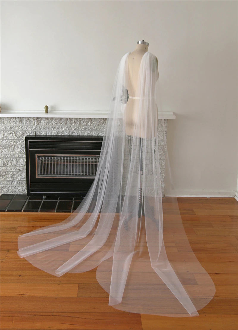 Off-the-Shoulder Veil Cape